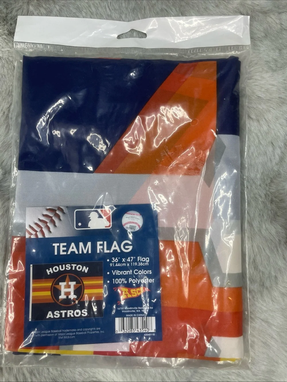 MLB Houston Astros Team Flag Tapestry in Navy Blue, Orange, White